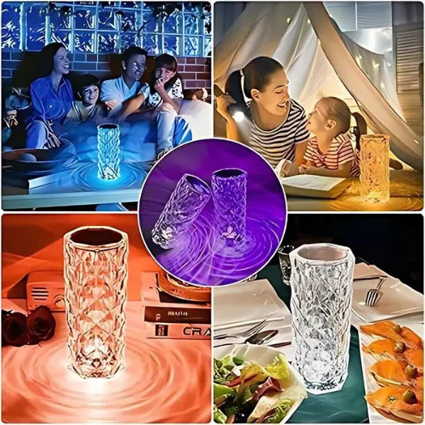 Lampe de table, Petite veilleuse en forme de pétale de rose, Lumière d'ambiance pour chambre extérieure, Chevet, Interrupteur tactile