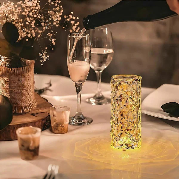 Lampe de table, Petite veilleuse en forme de pétale de rose, Lumière d'ambiance pour chambre extérieure, Chevet, Interrupteur tactile