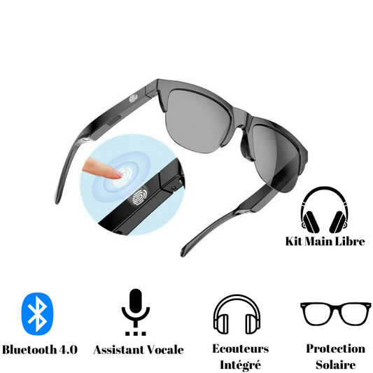 LUNETTE DE SOLEIL AUDIO BLUETOOTH A CONDUCTION OSSEUSE